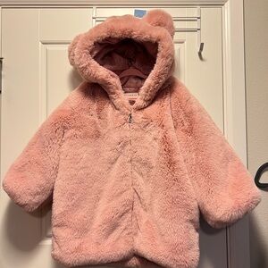 Cozy Pink Faux Fur Kids Jacket size 120cm